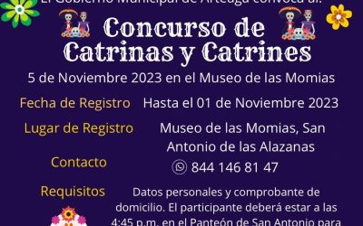 Invita Arteaga a concurso de Catrines y Catrinas en Museo de las Momias