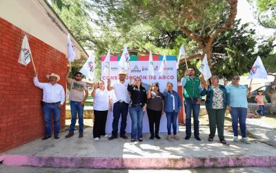 Arranca Ana Karen Sánchez construcción de Arco de Acceso en el ejido Los Lirios